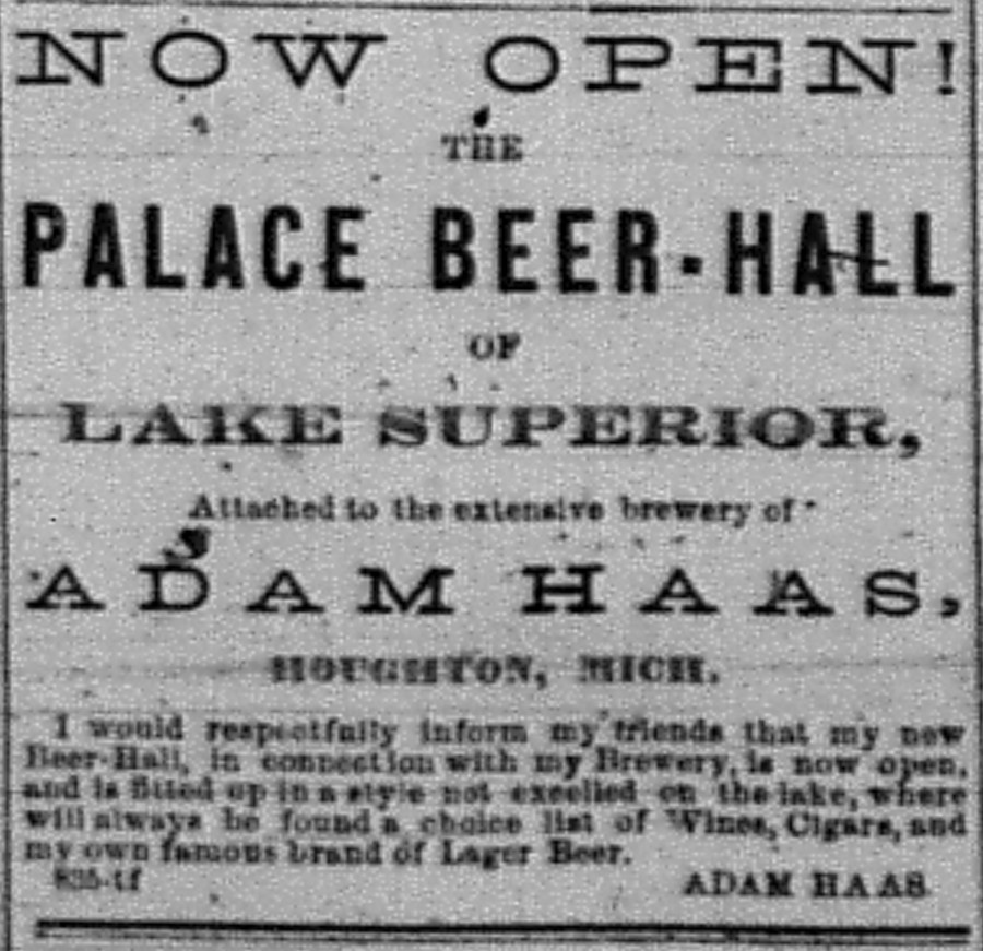 Newspaper ad  - The Portage Lake Mining Gazette, 03 Sep 1874